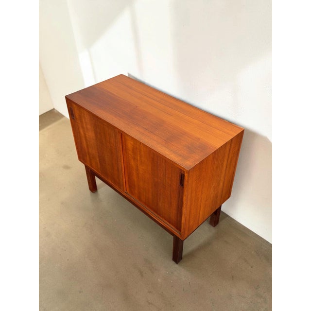 Brown Vintage Danish Teak Sideboard with Sliding Doors, 1960s For Sale - Image 8 of 18
