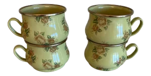 Vintage 1990s MacKenzie-Childs Enamelware Mugs- Set of 4