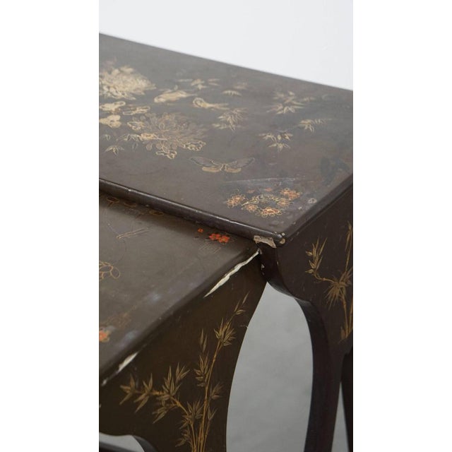 Black Japanese Lacquered Side Tables, Set of 2 For Sale - Image 8 of 13