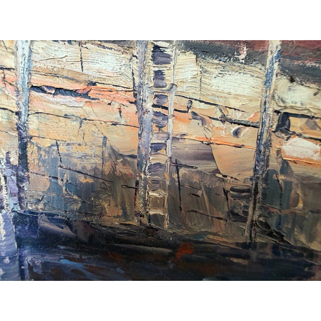 1970s V. Caskey Coastal Harbor Vintage Oil Painting Signed 1975 Maritime Seascape Art For Sale - Image 5 of 12