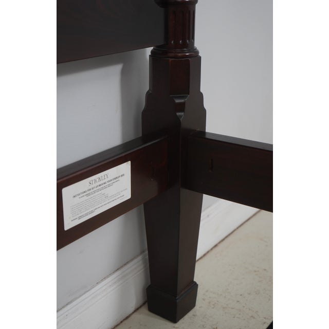 Stickley Rice Carved Mahogany Queen Size 4 Post Bed For Sale - Image 15 of 18