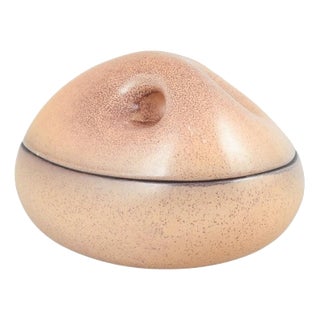 Stoneware Jar with Biomorphic Lid by Birger Åström, Sweden, 1980s For Sale
