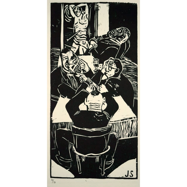 Josef Scharl, Mockery, 1964, Woodcut For Sale