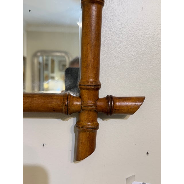 1900 - 1909 Antique Faux Bamboo Mirror For Sale - Image 5 of 7