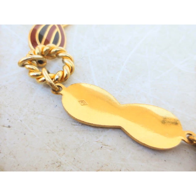 1970s Vintage Gucci Enamel and Gold Metal Belt Circa 70s' For Sale - Image 5 of 6