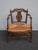 Vintage French Country Low Profile Brown Rush Accent Chair For Sale - Image 13 of 13