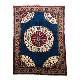 Vintage Turkish Rug | Floral Medallion | 4'1"x5'5" For Sale