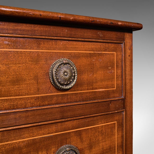 Antique Small Chest of Drawers, English, Georgian Revival, Tallboy, Edwardian For Sale - Image 10 of 11