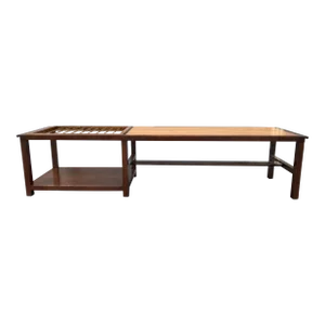 1960s Edward Wormley Mahogany and Brass Table