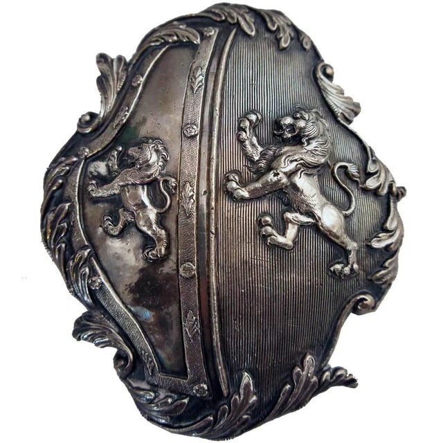 These rare, antique Georgian carriage plaque medallions were hand crafted in repousse, then filled with lead, after which...