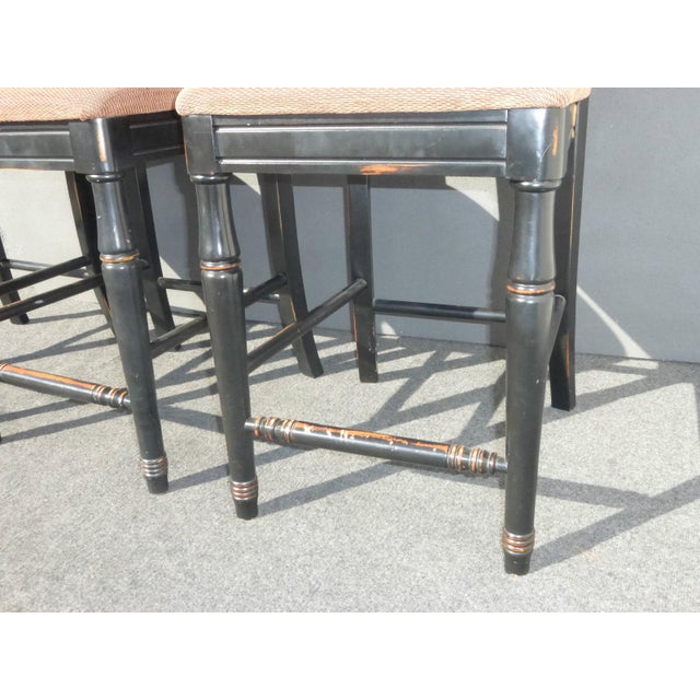 Black & Beige Distressed Bar Stools Set of 3 Chairish