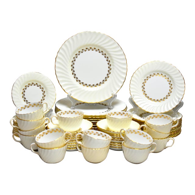 1950s Midcentury Minton Bone China Dinner Service for 12 Settings, 67 Pieces For Sale