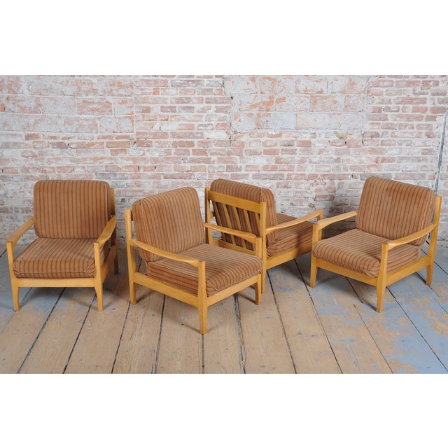 Mid-Century Armchairs attributed to Jitona Soběslav, Czech, 1960s, Set of 4 For Sale - Image 13 of 18