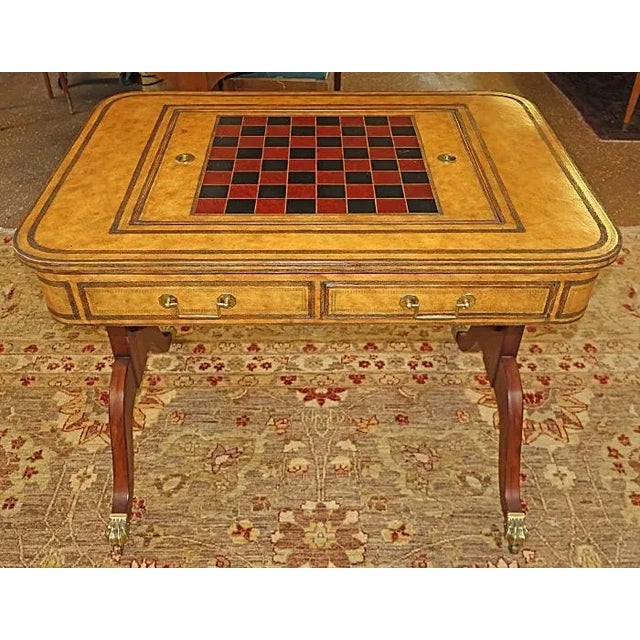 Drexel Heritage Regency Style Leather And Mahogany Game Table Dimensions : 29" Tall X 36.5" Long X 26" Wide This game...