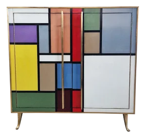 Sideboard with 2 Glass Doors, 1980s