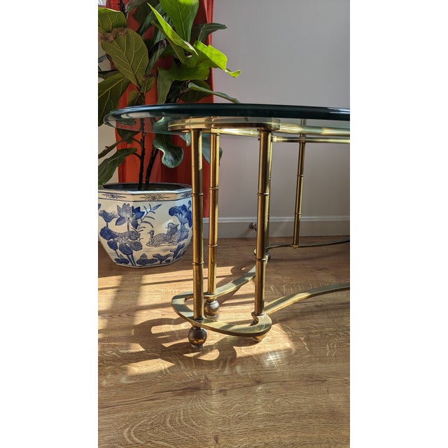 1970s 1970s Brass & Glass Cocktail Table For Sale - Image 5 of 11
