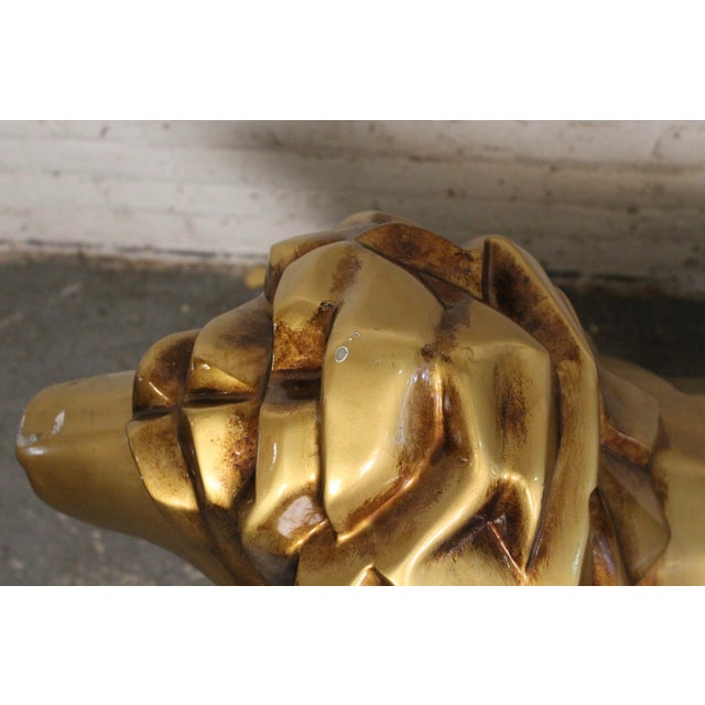 Dj Khalid Gold Lion Sculpture For Sale - Image 11 of 14