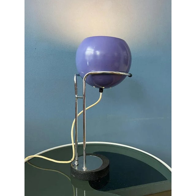 Space Age Eyeball Desk Lamp in Purple from Herda For Sale - Image 4 of 11