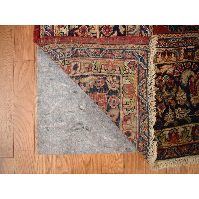 1930 9'x19'4" Barn Red Antique Persian Sarouk Rare Gallery Size Hand Knotted Wool Rug For Sale - Image 10 of 10