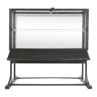 Wood and Glass Display Cabinet, 1940s For Sale