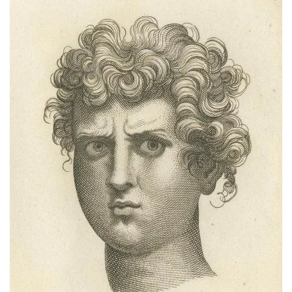 Pigné, Curly Gaze: The Expressive Study, 1740, Engraving For Sale - Image 3 of 6