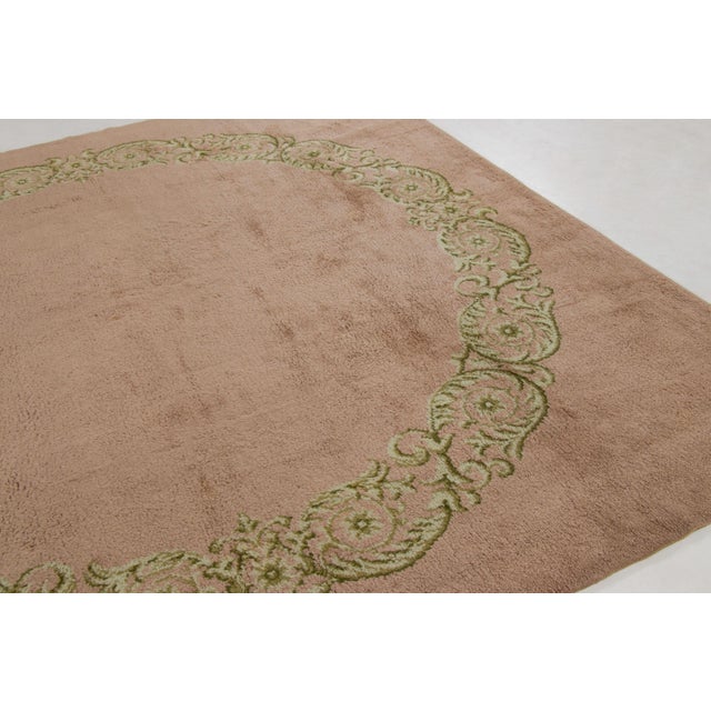 Rug & Kilim Vintage French Floral Wool Square Rug With Cartouches by Rug & Kilim, 1950-1959 For Sale - Image 4 of 9