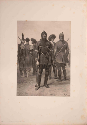 Auguste Raffet, Guerriers Tcherkesses et Cosaques de l’Elbourz, Lithograph, 1842