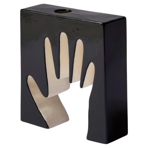 Black Black and White Impronta Mano Vase by Luisa Parisi for Cassina For Sale - Image 8 of 8