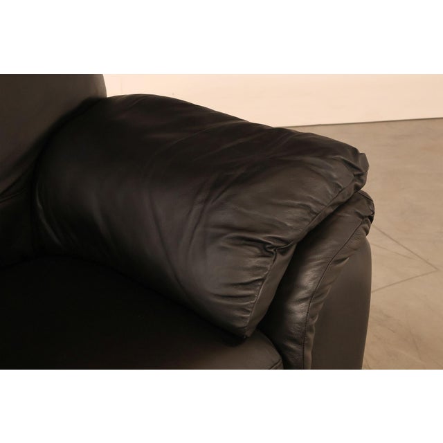2000 - 2009 Italsofa Pair of Black Leather Sofas For Sale - Image 5 of 18