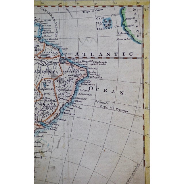 A Hand Colored 18th Century Framed Map of South America by Thomas Jefferys, 1750 For Sale In San Francisco - Image 6 of 7