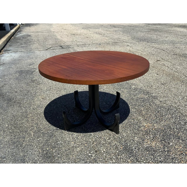 Mid-Century Modern Mid-Century Modern Round Wooden Side Table For Sale - Image 3 of 7