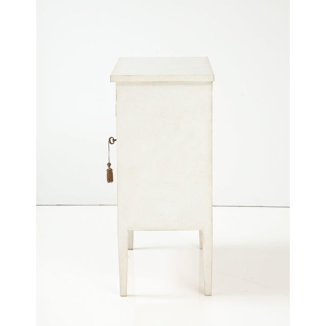 Wood Handpainted Ivory and Gold Trompe l'Oeil Cabinet or Nightstand, 21st C. For Sale - Image 7 of 12