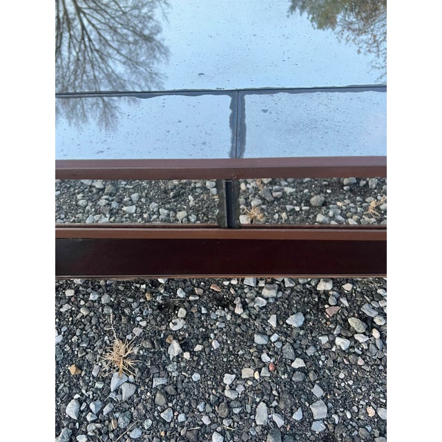 Silver Louise Bradley Antiqued Glass Large Coffee Table For Sale - Image 8 of 9