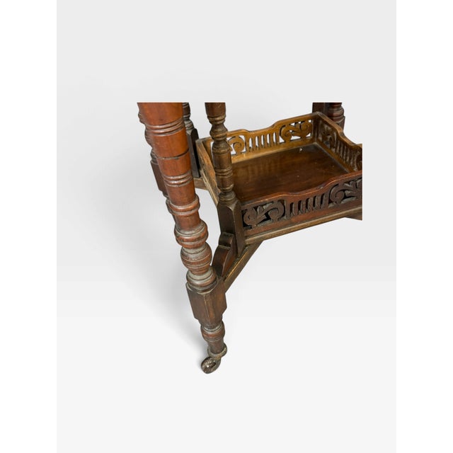Antique Victorian Octagonal Occasional Table on Casters, 1890s For Sale - Image 3 of 9