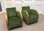 Vintage Green Velvet Lounge Chairs with Wooden Arm Overlays, Sweden, 1930, Set of 2 For Sale - Image 4 of 15