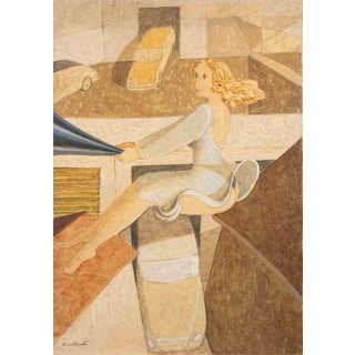 Alberto Gallerati, Flying Woman, 1980s, Oil on Canvas For Sale
