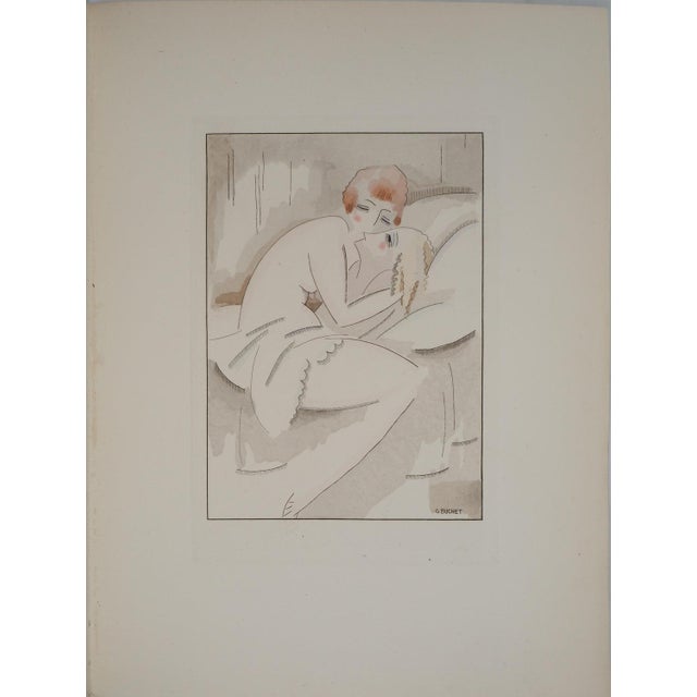 Modern Gustave Buchet, The Two Friends, Innocence and Discovery, Original Engraving and Stencil For Sale - Image 3 of 6