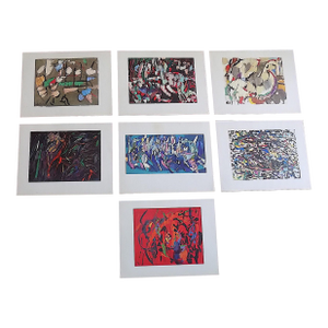 Vintage Mid 20th C. Signed.Andre Lanskoy Abstract Expressionist Lithographs - Set of 7