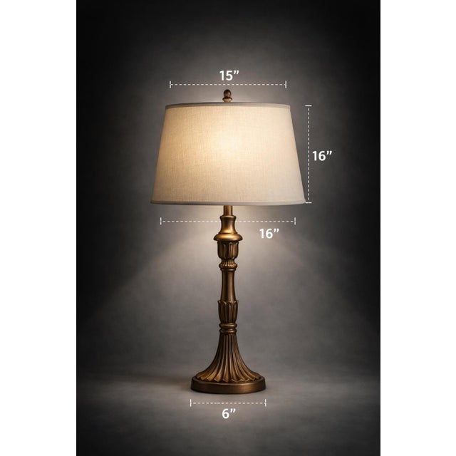 Mobile-Ready Description A striking pair of classical column table lamps featuring fluted pedestal bases and elegant...