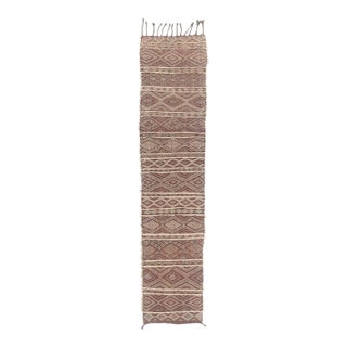Vintage Zemmour Moroccan Kilim Rug, 03'02 X 14'07 For Sale
