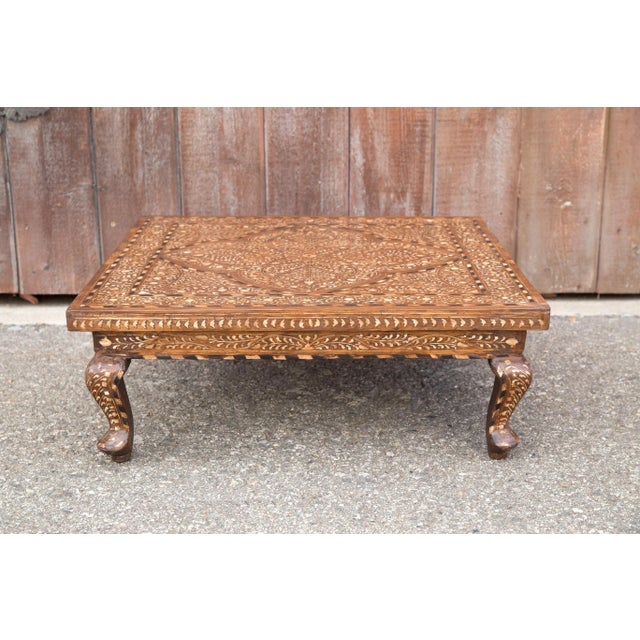 Wood Anglo Indian Inlay Bajot Table For Sale - Image 7 of 8