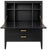 Elegant bar cabinet finished in a rich black with warm brass-tone hardware, this substantial piece has a clean,...