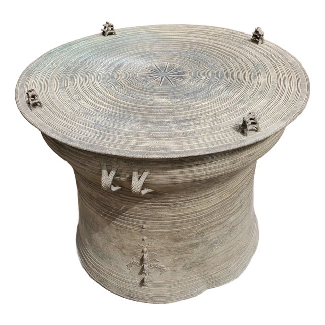 Antique Bronze Asian Rain Drum For Sale