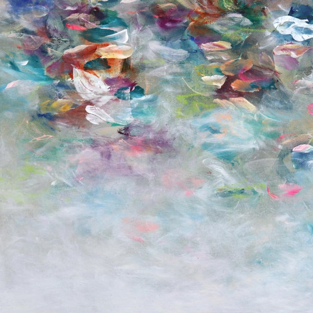 Nympheas De Mon Coeur - Soft Abstract Floral Landscape Painting Original Artwork by Vé Boisvert For Sale - Image 4 of 9