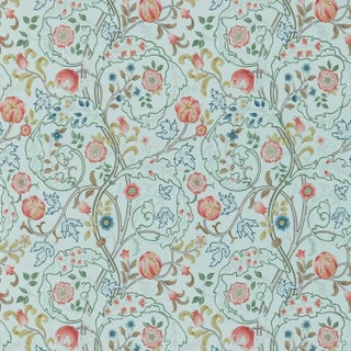 Morris & Co Mary Isobel Wallpaper in Silk Blue/Pink For Sale