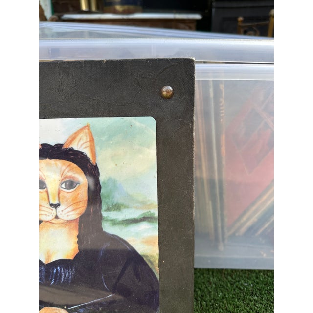 Up for consideration is a beautiful cat Mona Lisa artwork on a canvas frame. This would look lovely in your home and it is...