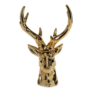 Rocky Mountain 15.5" Gold Ceramic Stag Head Figurine Statue