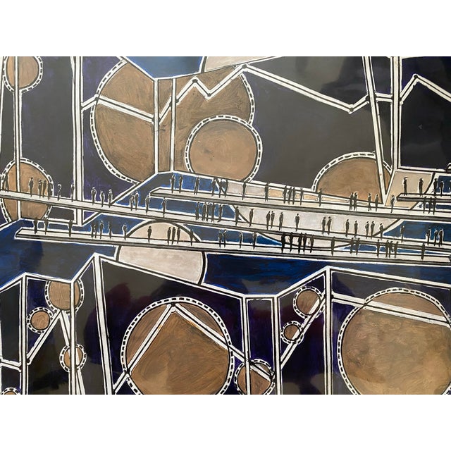 Contemporary “Cosmic Mapping” — Signed Ink & Acrylic on Paper by Ruth Esserman (2021) For Sale - Image 3 of 4