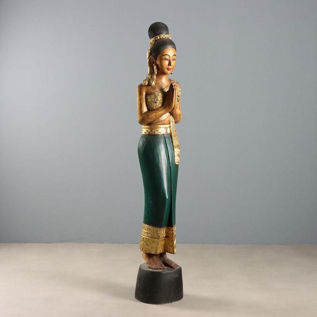 Sawadsee Kha Wooden Sculpture For Sale - Image 14 of 14