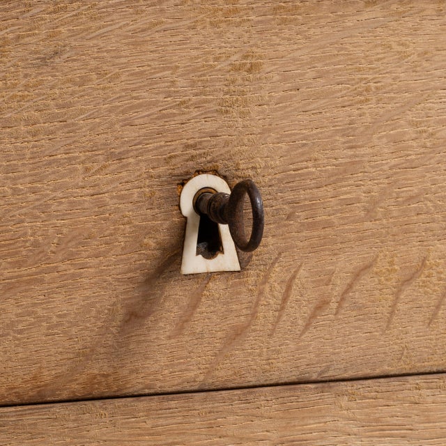 Wood 19th Century Oak Chest Of Drawers With Marble Top For Sale - Image 7 of 17
